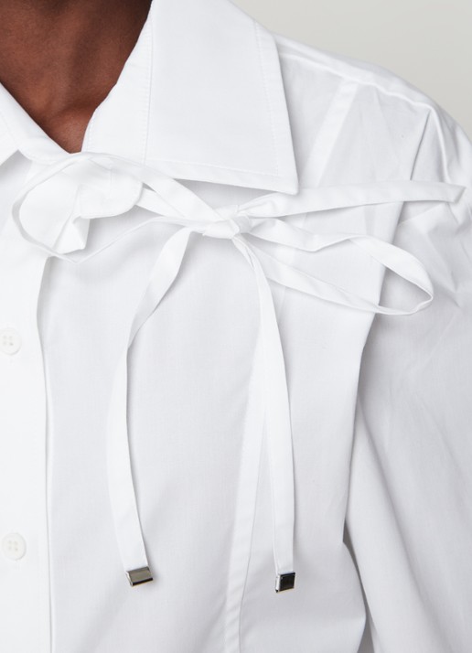 Jacquemus Ruban blouse met asymmetrische kraag - detail 5 wit