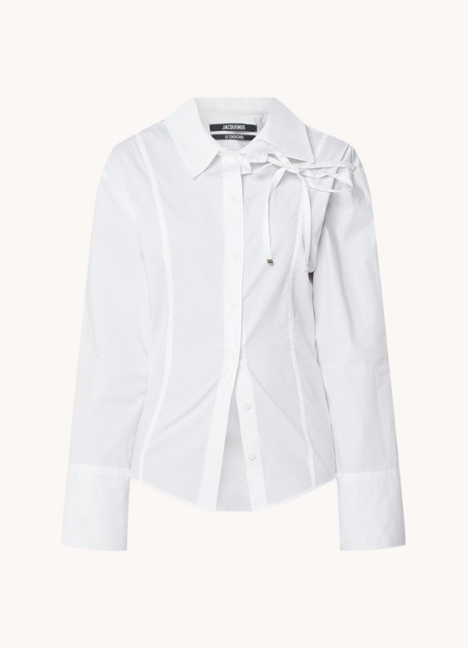 Jacquemus Ruban blouse met asymmetrische kraag - voorkant 2 wit