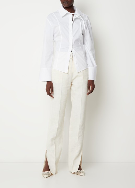 Jacquemus Ruban blouse met asymmetrische kraag - voorkant 3 wit