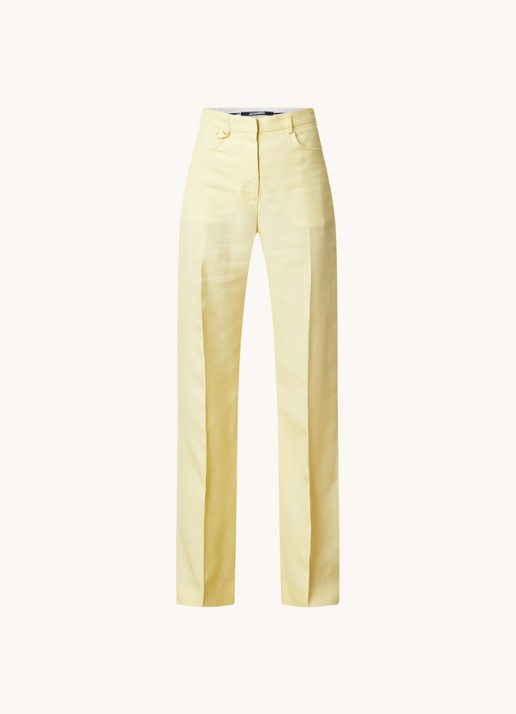Jacquemus Sauge high waist flared fit pantalon met steekzakken - voorkant 2 lichtgeel
