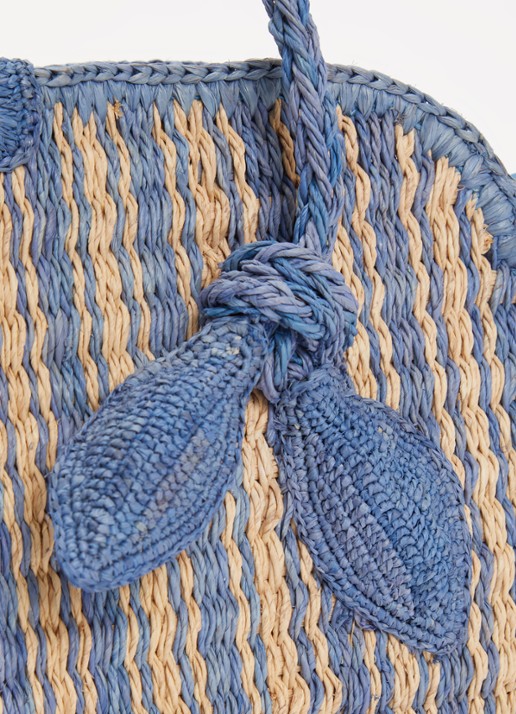 Jacquemus Schoudertas van raffia - detail 4 blauw