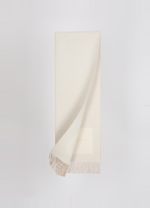 Jacquemus Sjaal van scheerwol met logoprint 30  x 190 cm - detail beige