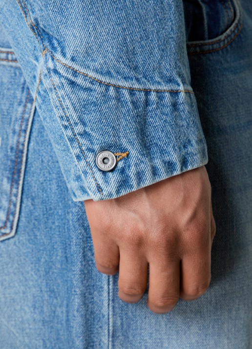 Jacquemus Spijkerjas met steekzakken - detail 4 indigo