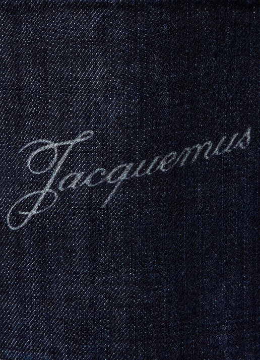 Jacquemus Straight fit korte broek van denim met donkere wassing - detail 4 indigo