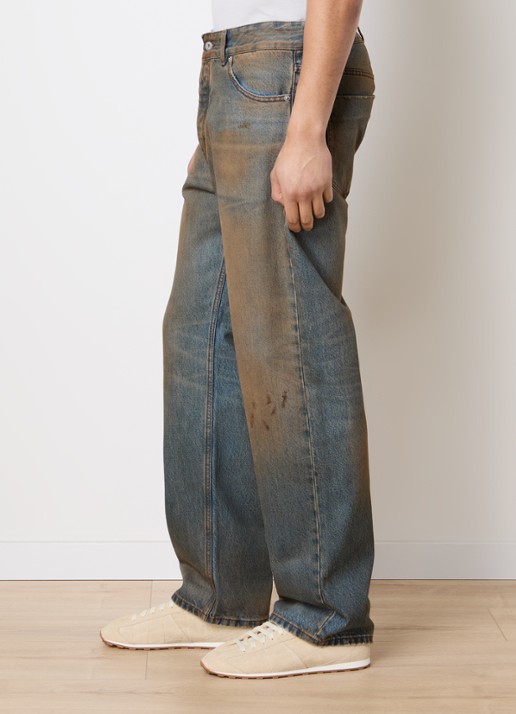 Jacquemus Straight leg jeans met verwassen afwerking - detail 4 beige