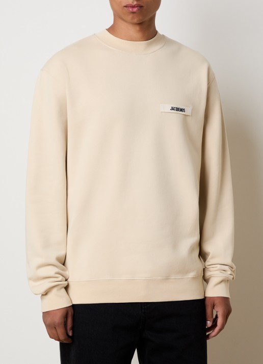 Jacquemus Sweater met logo - detail beige