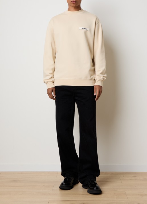 Jacquemus Sweater met logo - voorkant 5 beige