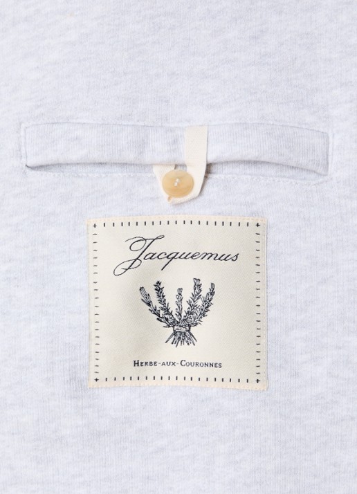 Jacquemus Sweatvest met capuchon en logoborduring - detail 4 grijsmele