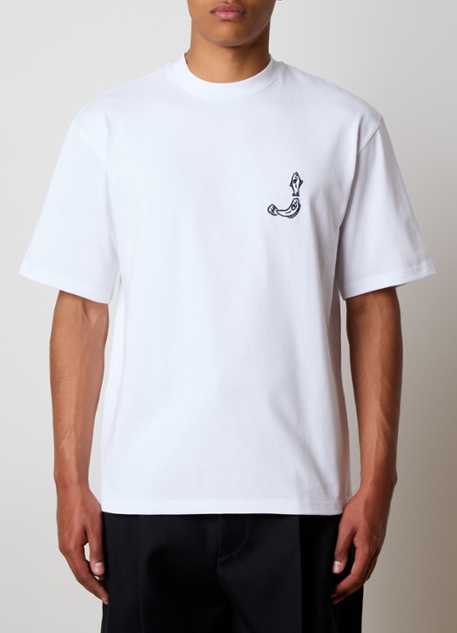 Jacquemus T-shirt met logo- en backprint - achterkant wit