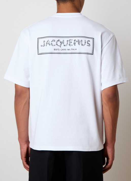 Jacquemus T-shirt met logo- en backprint - detail 2 wit