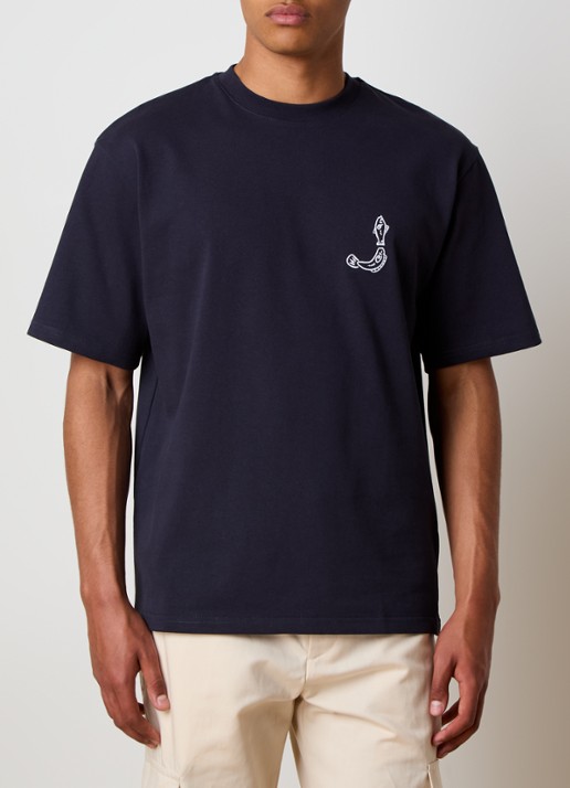 Jacquemus T-shirt met logo- en backprint - achterkant 5 donkerblauw