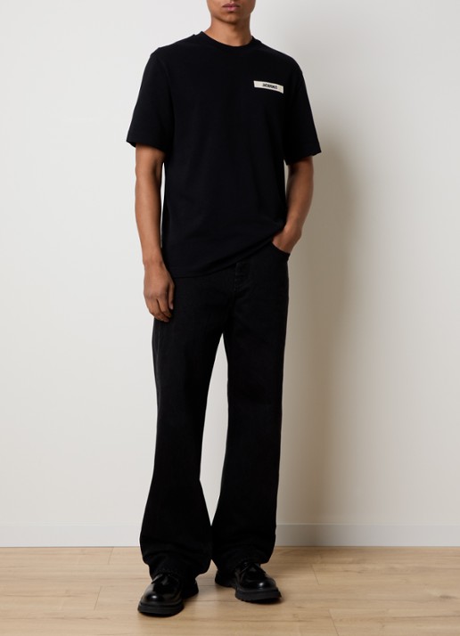 Jacquemus T-shirt met logo - voorkant 2 zwart