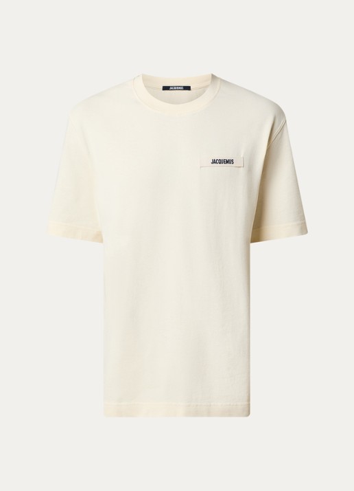 Jacquemus T-shirt met logo - voorkant lichtgeel