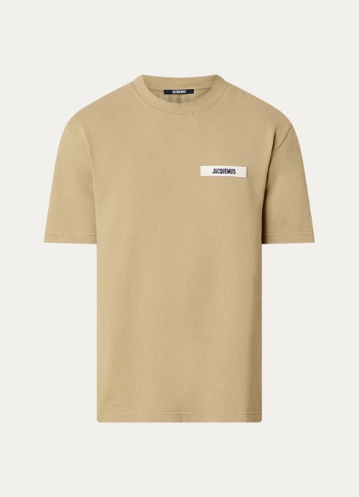 Jacquemus T-shirt met logo - voorkant 3 donkerbeige