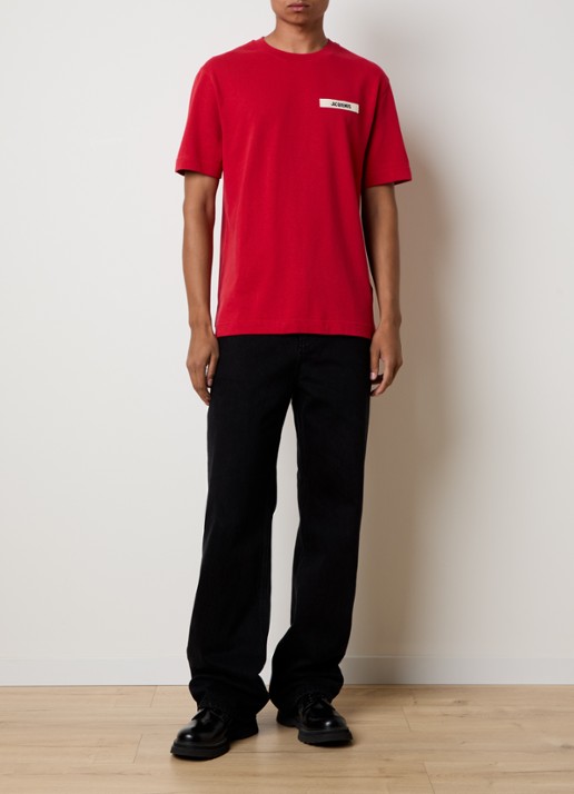 Jacquemus T-shirt met logo - voorkant 2 rood