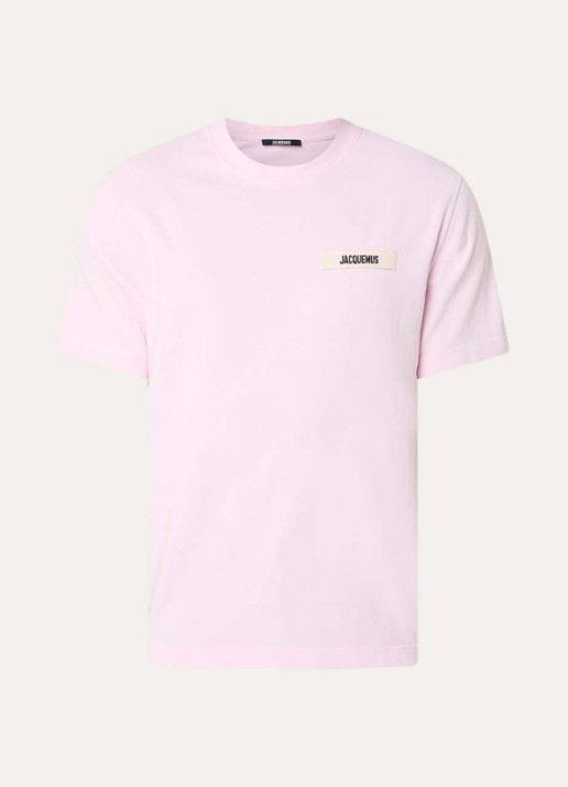 Jacquemus T-shirt met logo - voorkant 2 roze