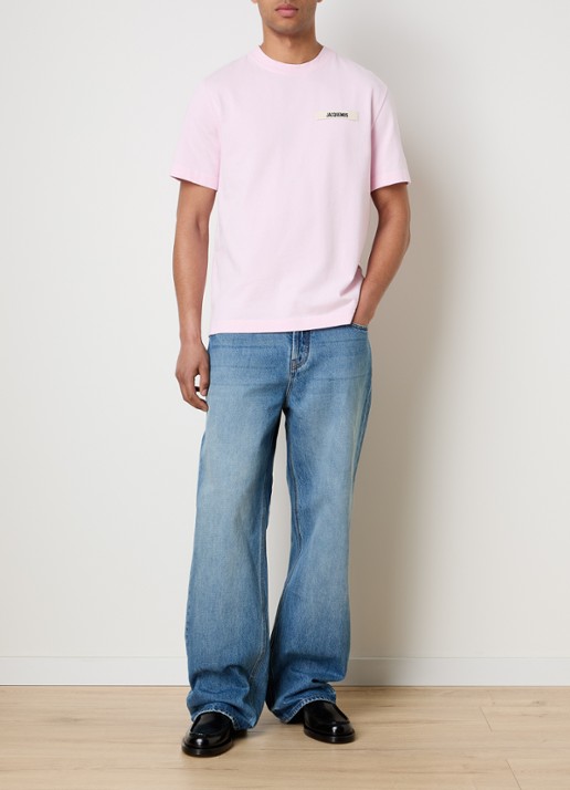 Jacquemus T-shirt met logo - voorkant 3 roze