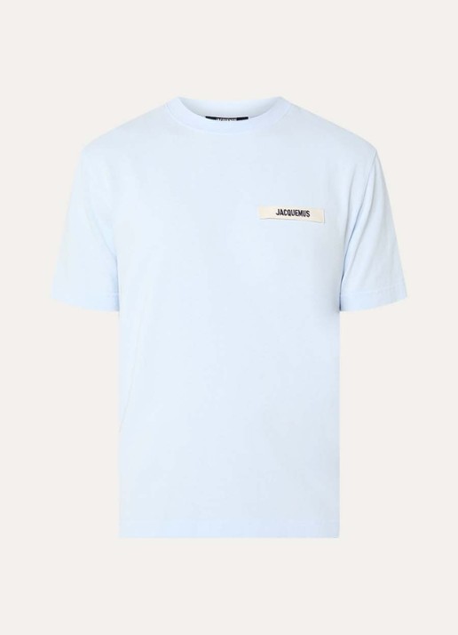 Jacquemus T-shirt met logo - voorkant lichtblauw
