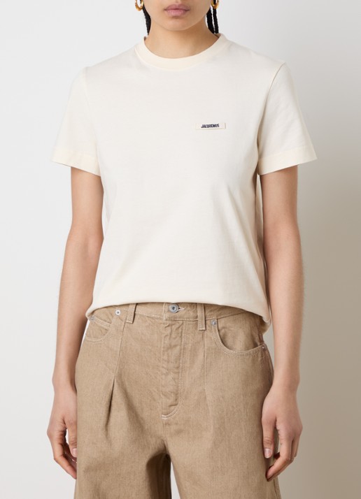 Jacquemus T-shirt met logo - detail 4 creme