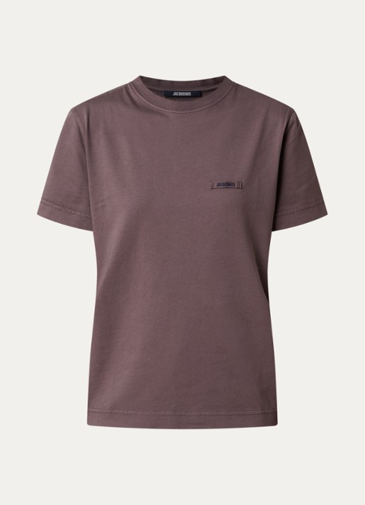 Jacquemus T-shirt met logo - voorkant 4 taupe