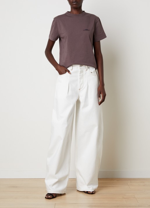 Jacquemus T-shirt met logo - voorkant 5 taupe