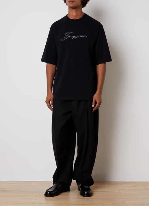 Jacquemus T-shirt met logoprint - voorkant 4 zwart