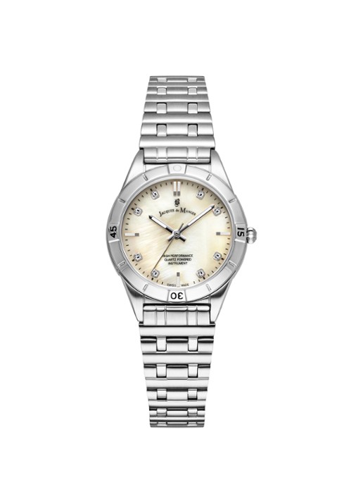Jacques du Manoir Leonie horloge JWL0590 - voorkant 2 zilver / wit - jwl05901