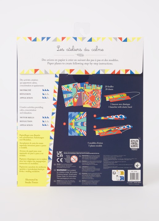 Janod Atelier vouwpapier vliegtuigen - detail multicolor