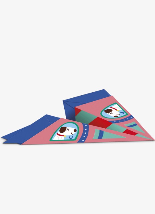 Janod Atelier vouwpapier vliegtuigen - voorkant 3 multicolor