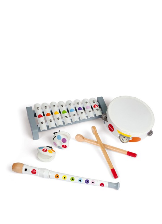Janod Confetti muziekinstrumenten set 7-delig - voorkant 4 multicolor