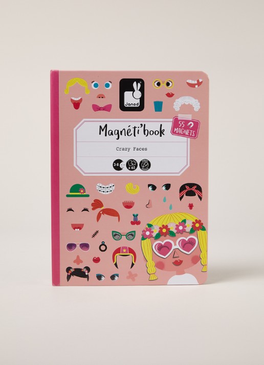Janod Crazy Faces magneet speelset, 55 stukjes