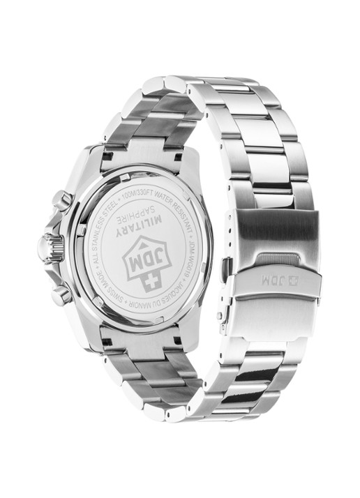 JDM Military Sierra Chrono horloge JDM-WG019-01 - detail 2 zilver