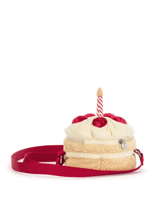 Jellycat Amusables Birthday Cake knuffeltas - achterkant beige