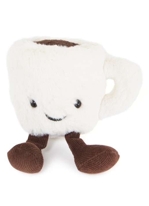 Jellycat Amuseable espresso cup knuffel 10 cm - voorkant wit