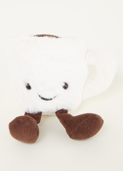 Jellycat Amuseable espresso cup knuffel 10 cm - voorkant 2 wit