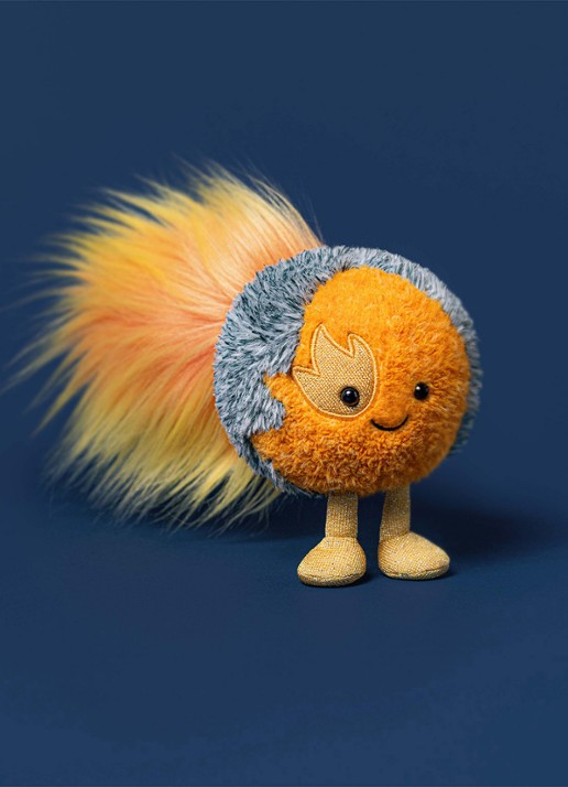 Jellycat Amuseable Space Comet knuffel 11 cm  - voorkant 3 orange