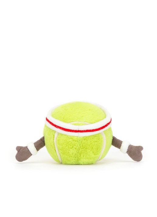 Jellycat Amuseable Sports Tennisbal knuffel 9 cm - detail lime