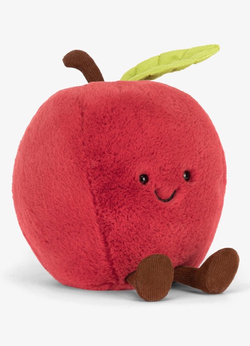 Jellycat Amuseables appel knuffel - detail 3 rood