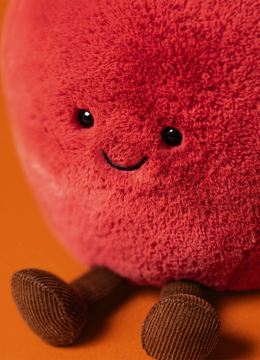 Jellycat Amuseables appel knuffel - detail 6 rood