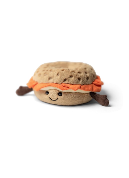 Jellycat Amuseables Bagel knuffel 7 cm - detail 3 beige