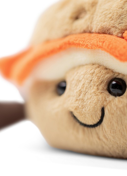 Jellycat Amuseables Bagel knuffel 7 cm - voorkant 5 beige