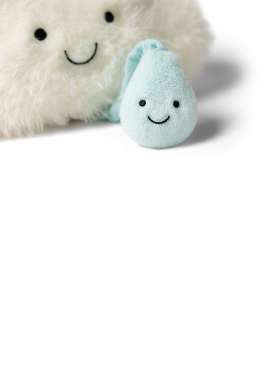 Jellycat Amuseables Cloud Musical Pull knuffel 27 cm - voorkant 4 wit