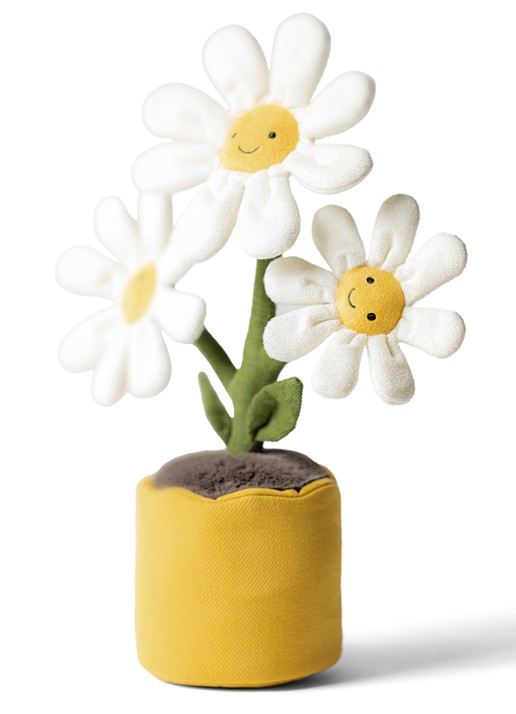 Jellycat Amuseables Daisy knuffel 34 cm - voorkant 2 vanillegeel