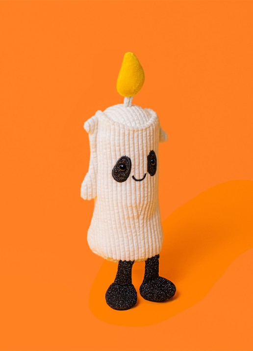 Jellycat Amuseables Flickerty Candle knuffel 19 cm - detail 5 gebroken wit