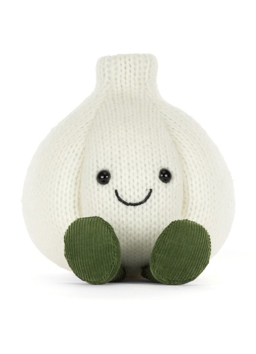 Jellycat Amuseables Garlic knuffel 15 cm - detail 4 gebroken wit