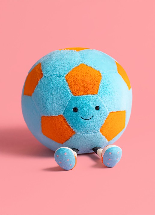 Jellycat Amuseables Jellycat Football knuffel 19 cm - voorkant 3 multicolor