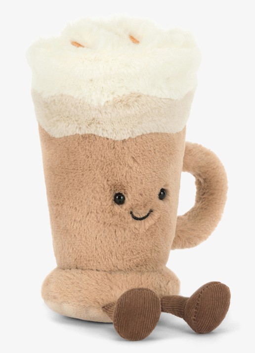 Jellycat Amuseables Latte knuffel 18 cm - detail bruin