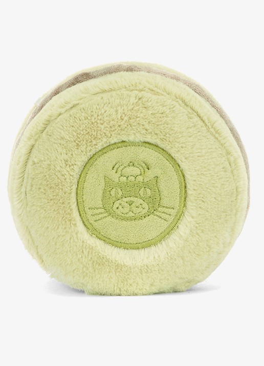 Jellycat Amuseables Max Macaron knuffel 12 cm  - achterkant lime