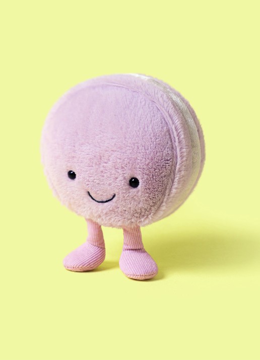 Jellycat Amuseables May Macaron knuffel 12 cm - voorkant paars