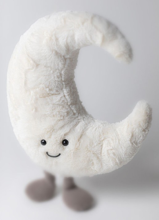Jellycat Amuseables Moon knuffel 26 cm - voorkant 3 gebroken wit
